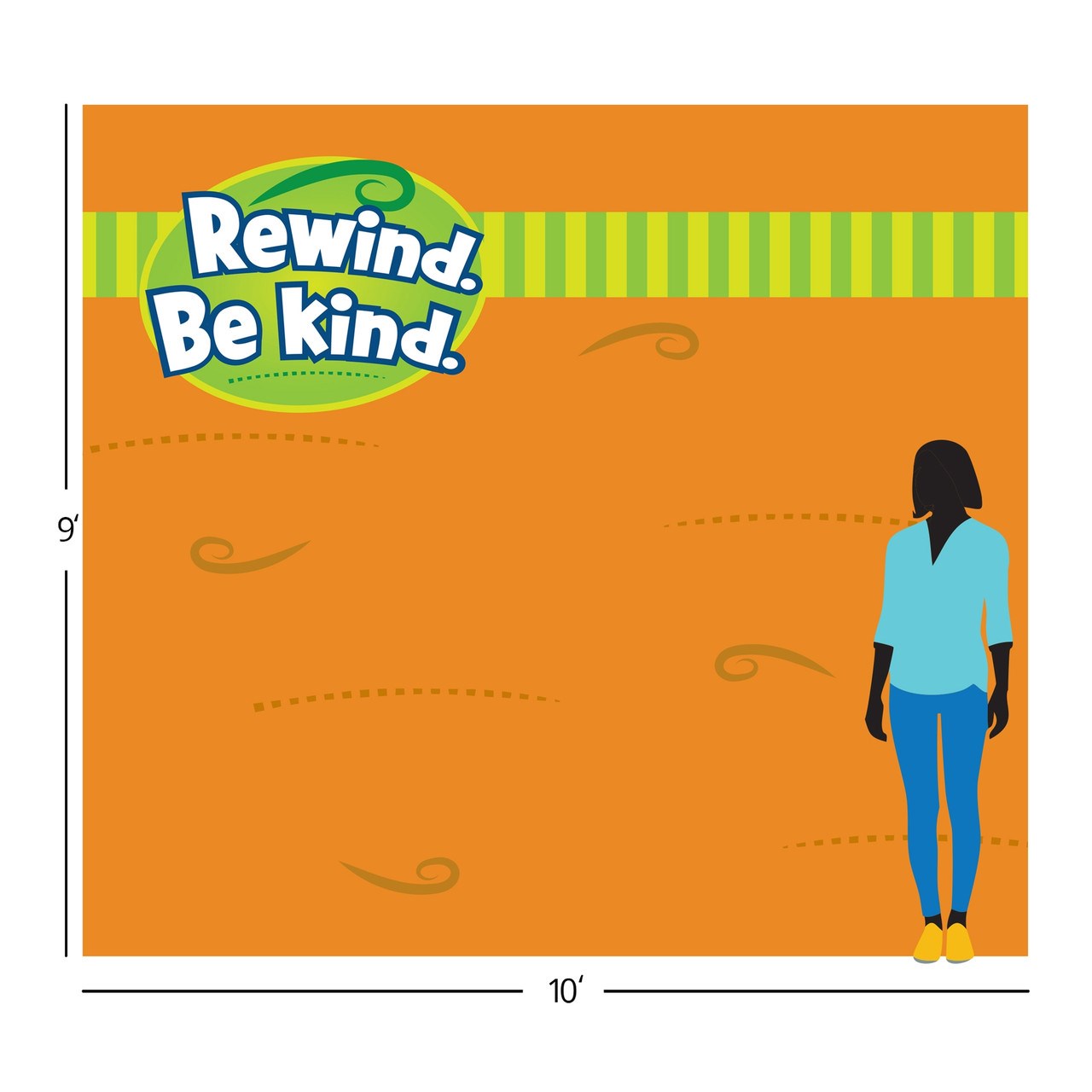 TEAM FAMILY-REWIND. BE KIND. PHOTO-OP FABRIC BACKDROP (10' X 9')