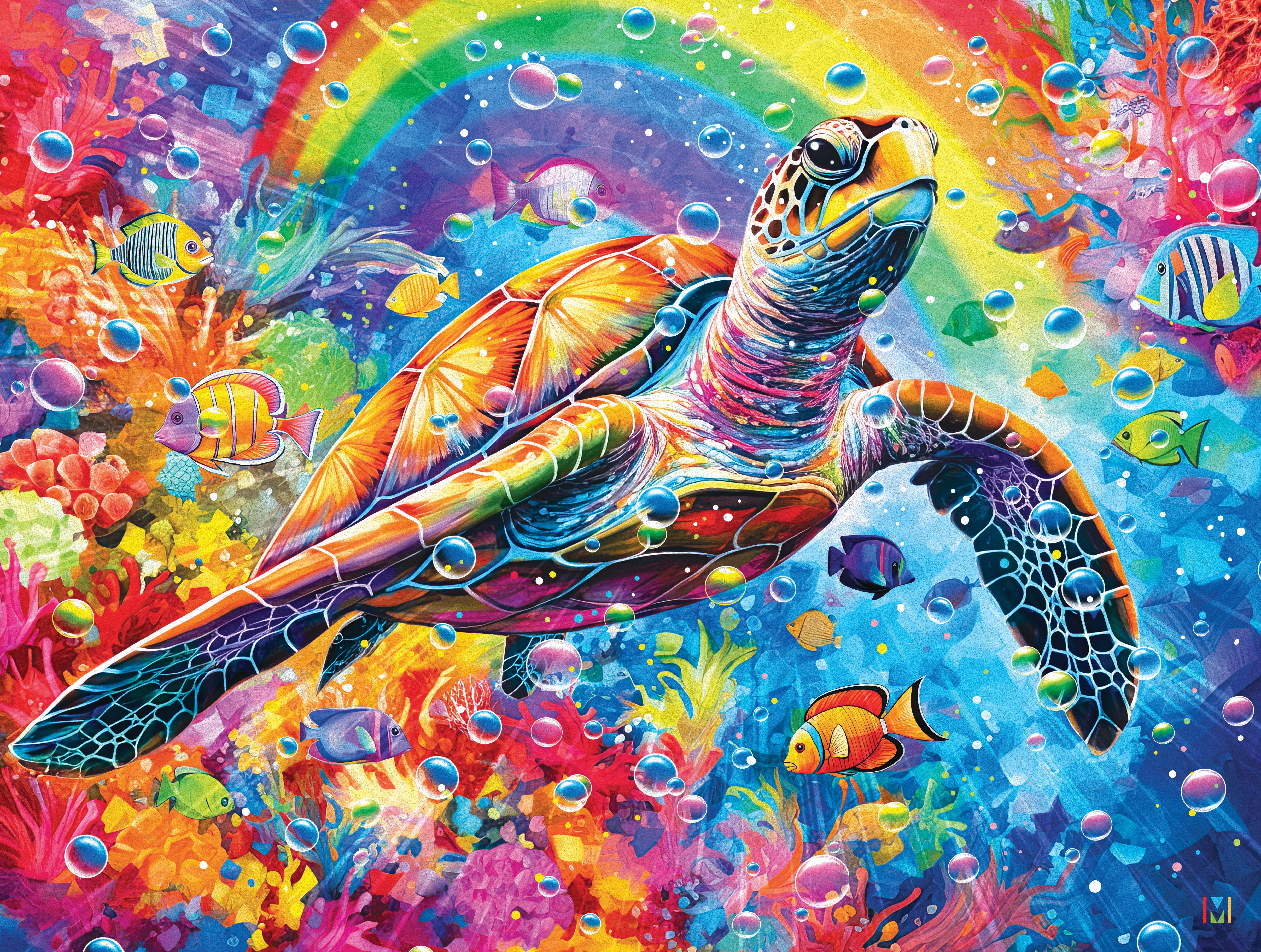 Jigsaw Puzzle-Rainbow Sea W/Poster (500 Piece Soft Touch)