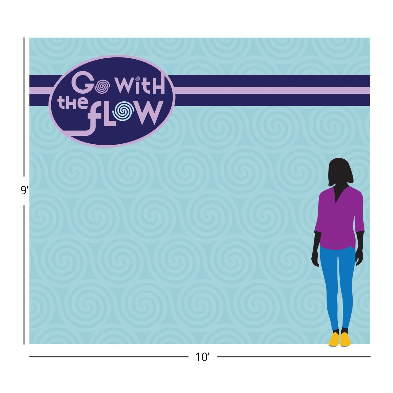 TEAM FAMILY-GO WITH THE FLOW PHOTO-OP FABRIC BACKDROP (10' X 9')