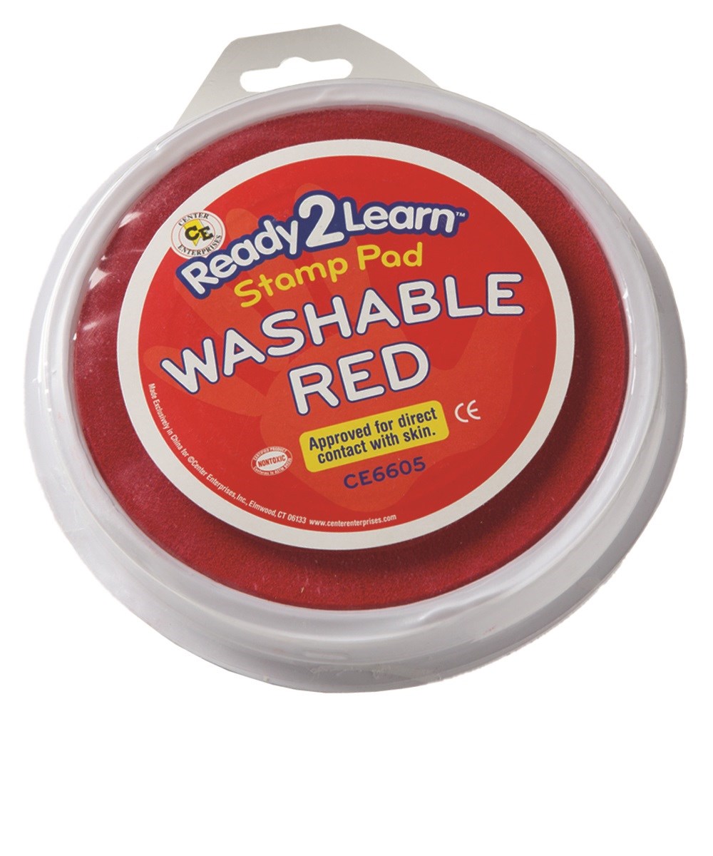 VBS-READY2LEARN JUMBO CIRCULAR WASHABLE STAMP PAD-RED (NR)
