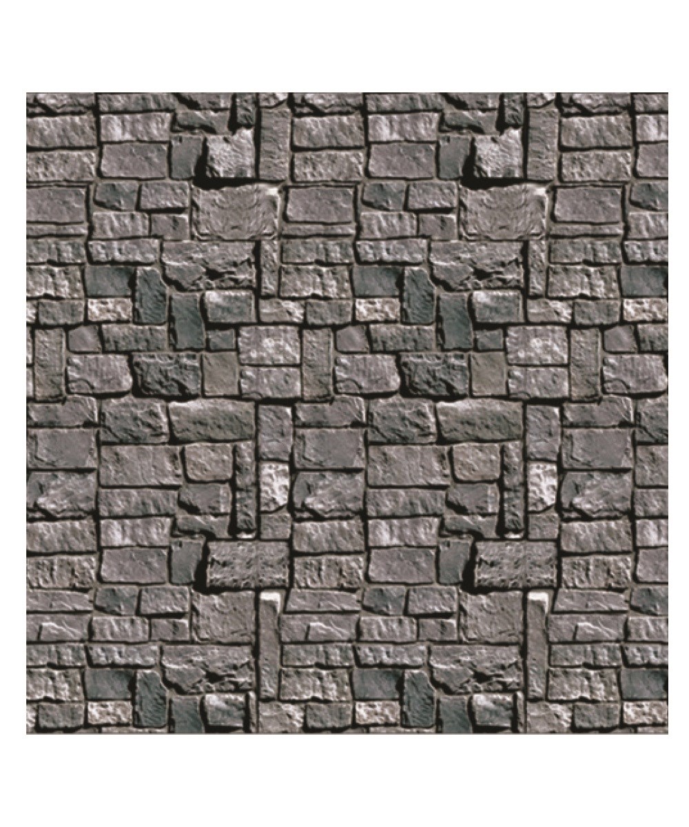 JOURNEY TO THE CROSS-STONE WALL PLASTIC BACKDROP (30' X 4')
