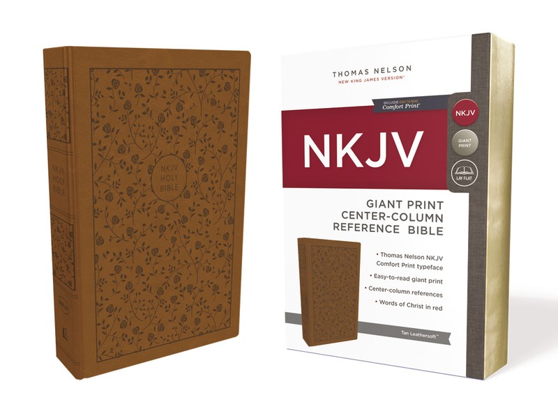 NKJV Giant Print CenterColumn Reference Bible Print)Tan