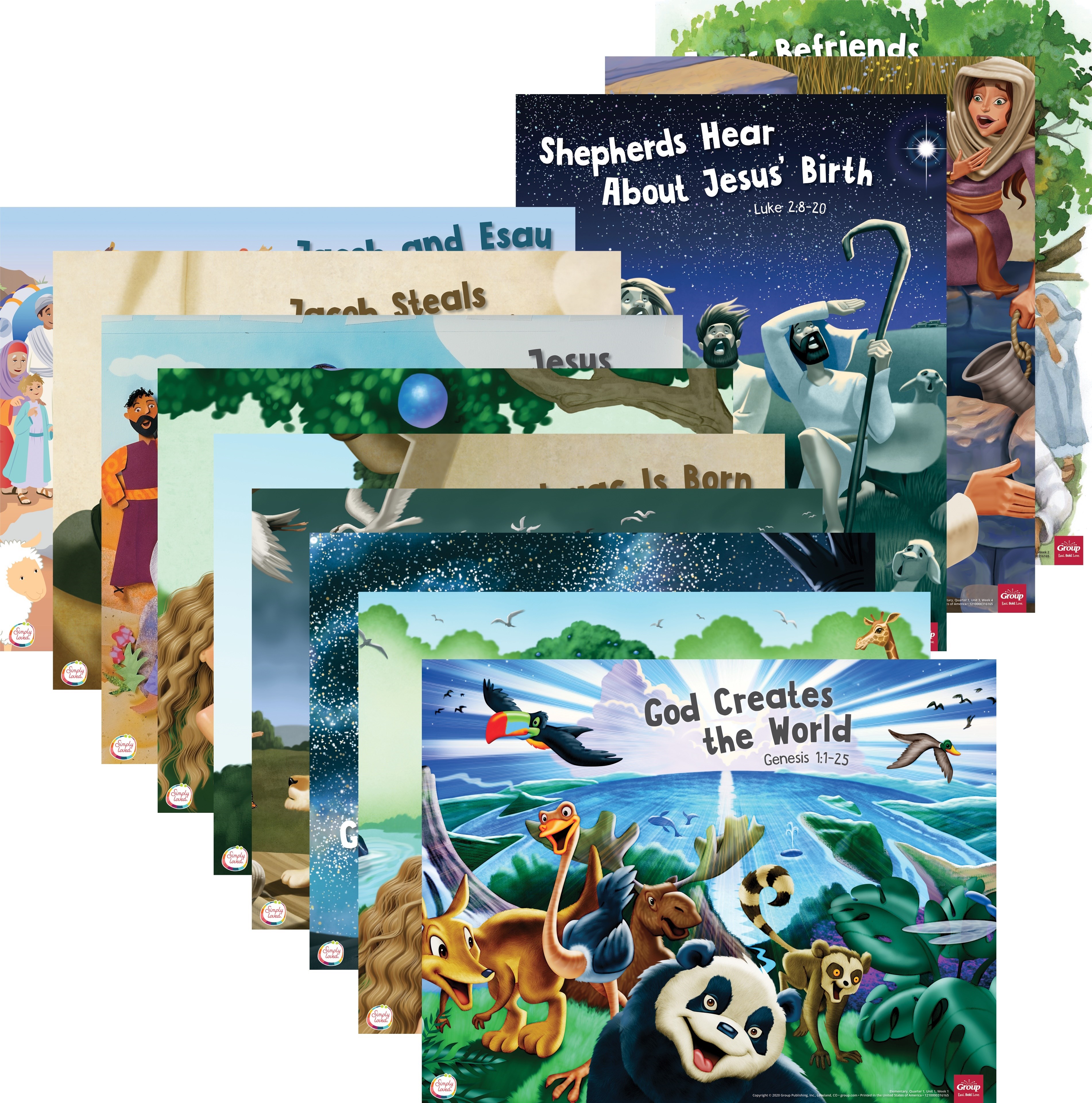 SIMPLY LOVED BIBLE STORY POSTER PACK (12 POSTERS)-QUARTER 1