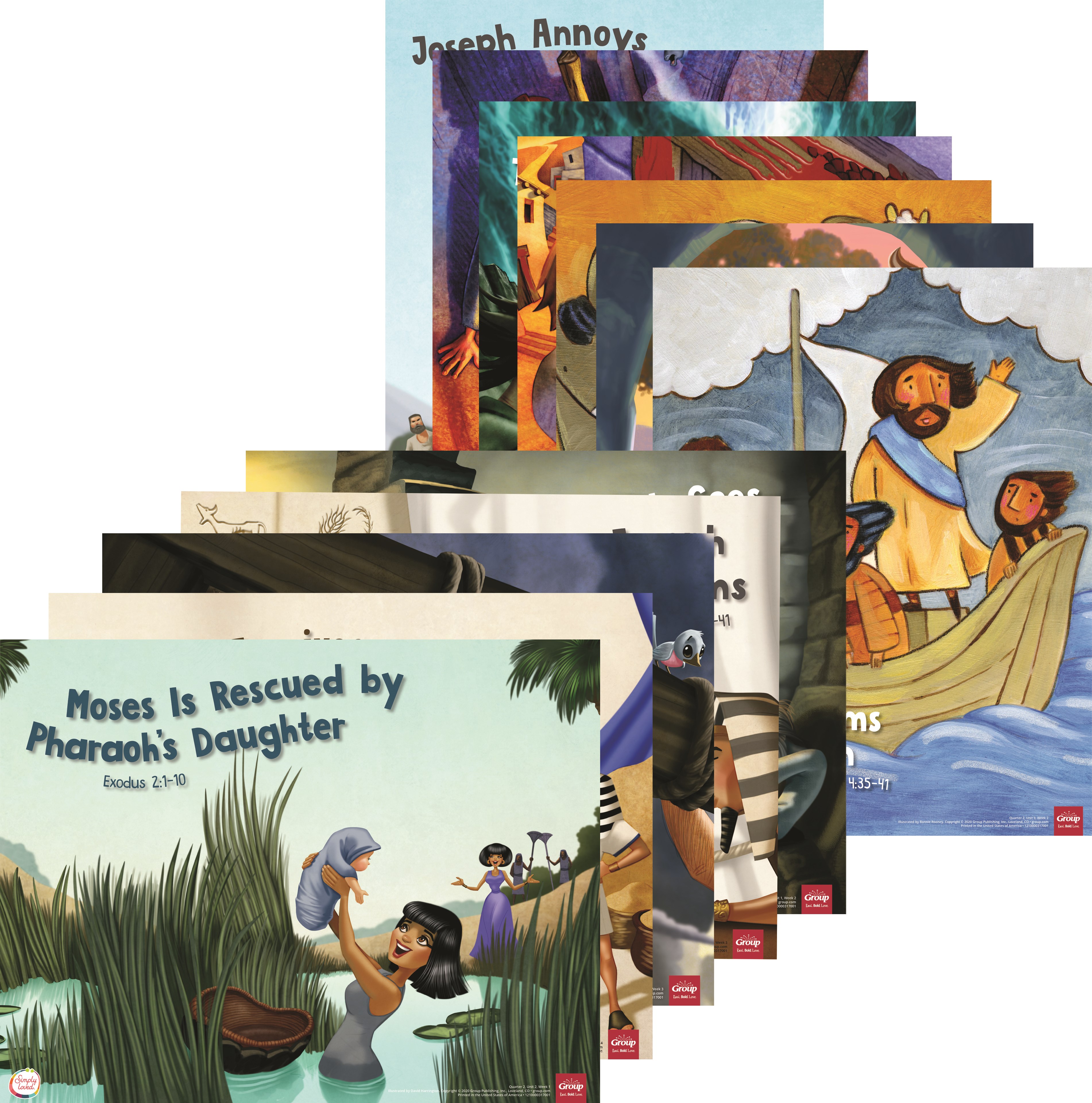 SIMPLY LOVED BIBLE STORY POSTER PACK (12 POSTERS)-QUARTER 2