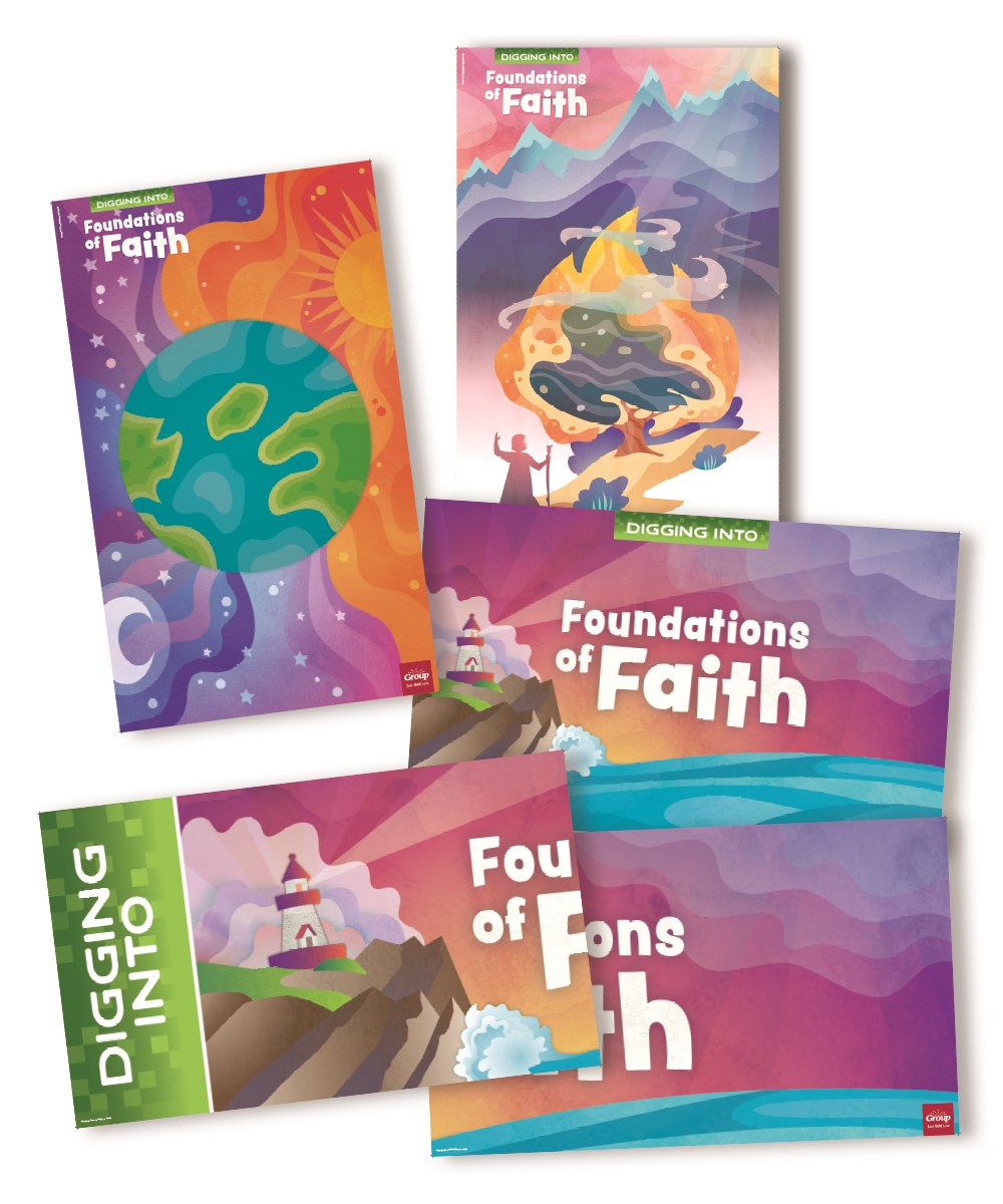 DIG IN: FOUNDATIONS OF FAITH GIANT DECORATING POSTERS (SET OF 5)