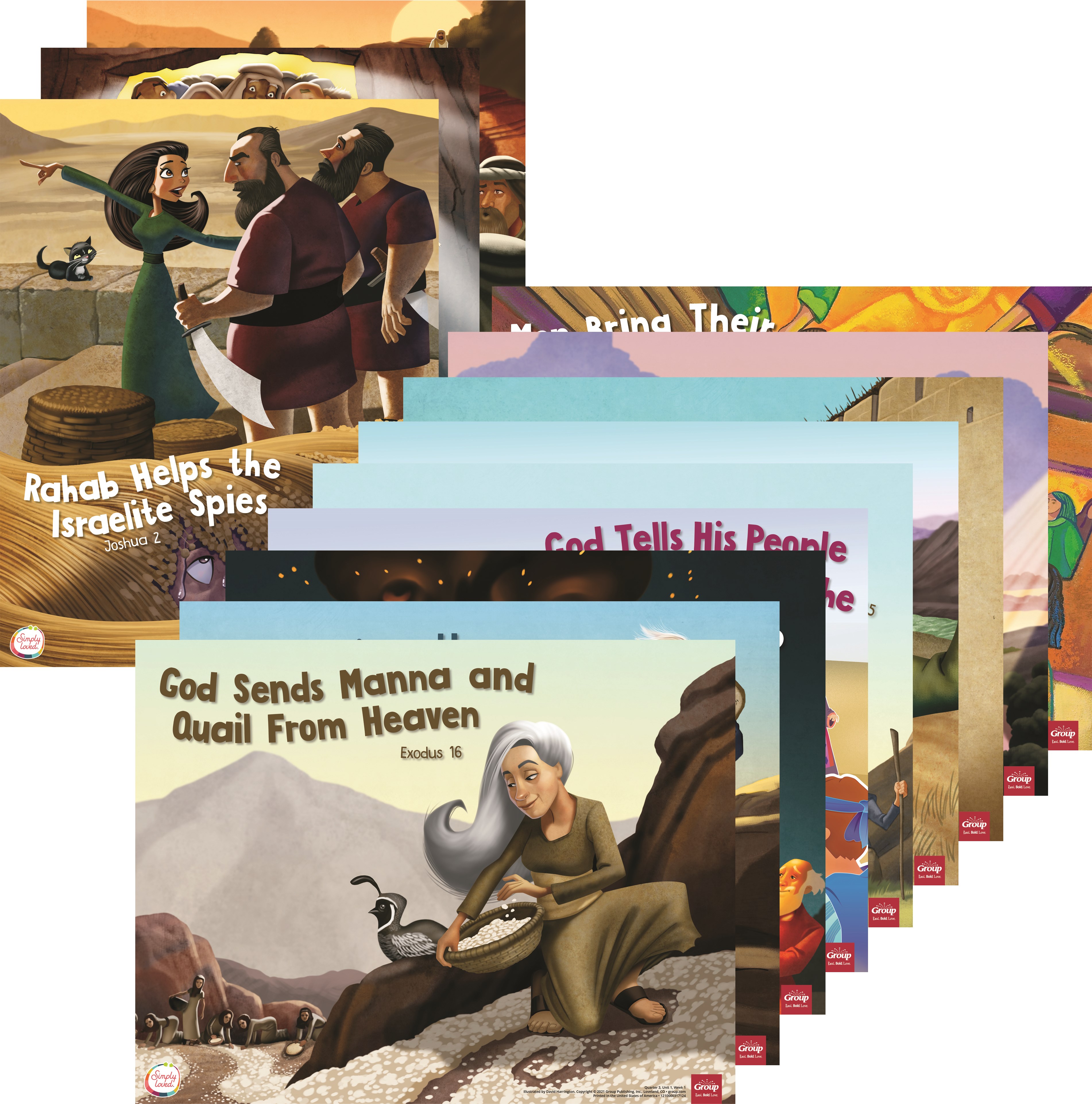 SIMPLY LOVED BIBLE STORY POSTER PACK (12 POSTERS)-QUARTER 3