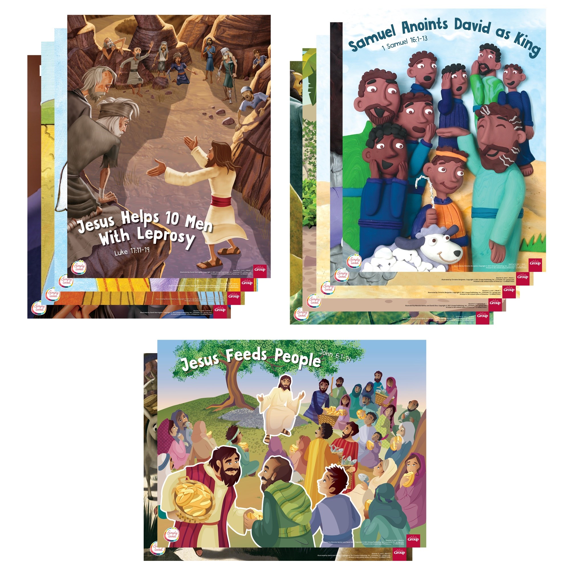 SIMPLY LOVED BIBLE STORY POSTER PACK (12 POSTERS)-QUARTER 5