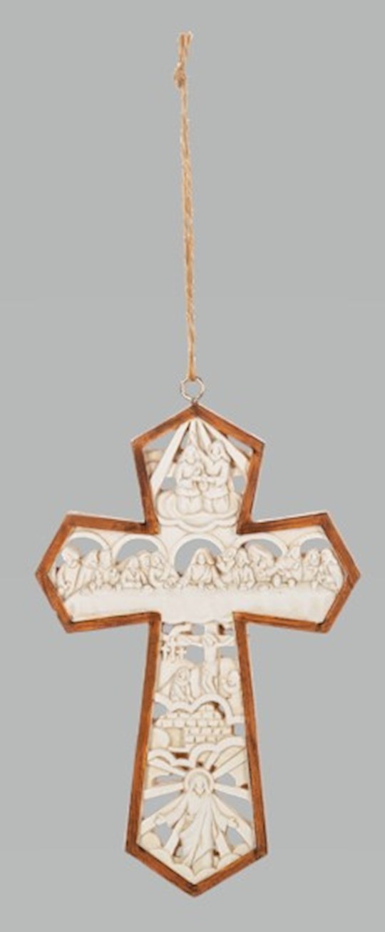 {=Ornament-Passion Of Christ Cross-2 Tone Boxed (5"H)}