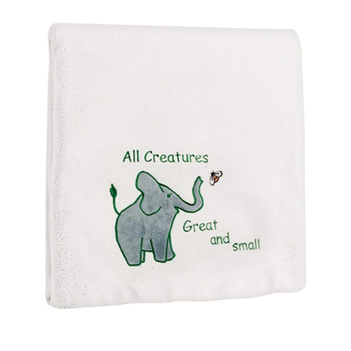 {=Blanket-Baby-White-All Creatures/Elephant (30" x 40")}