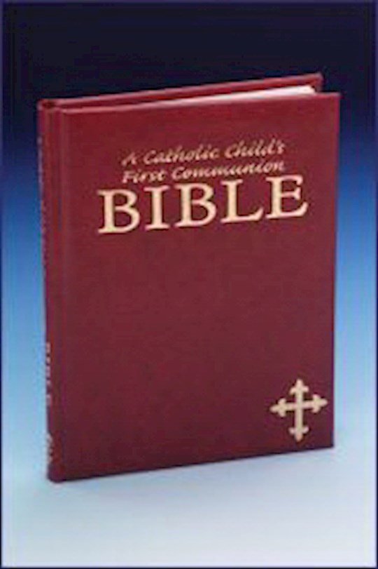 {=Catholic Child's First Communion Bible-Maroon Imitation Leather}