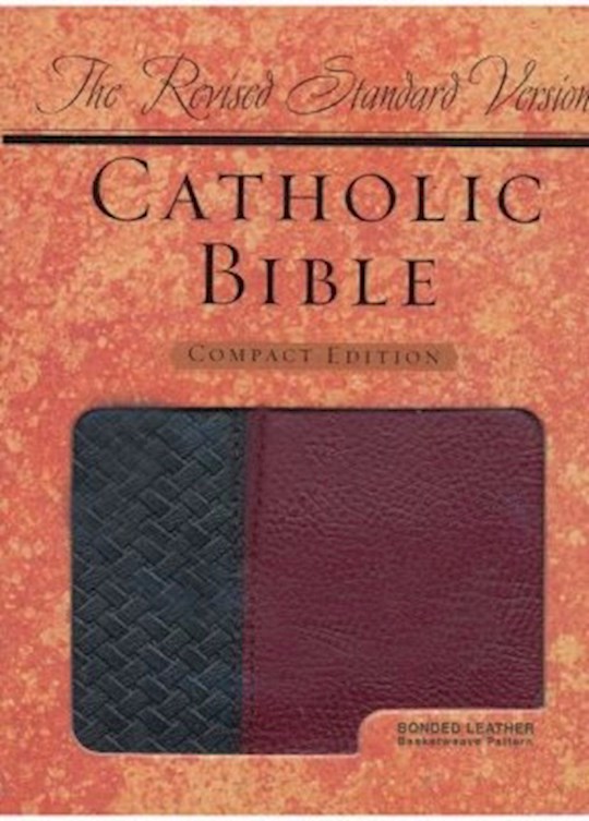 {=RSV Catholic Bible/Compact Edition-Black/Burgundy Basketweave Bonded Leather}