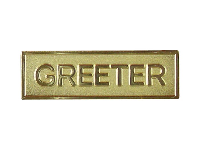 {=Badge-Greeter-Magnetic-Gold (5/8 x 2-1/8)}