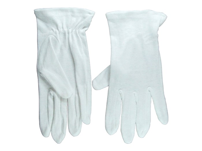 {=Gloves-Usher Solid White Cotton-Medium}