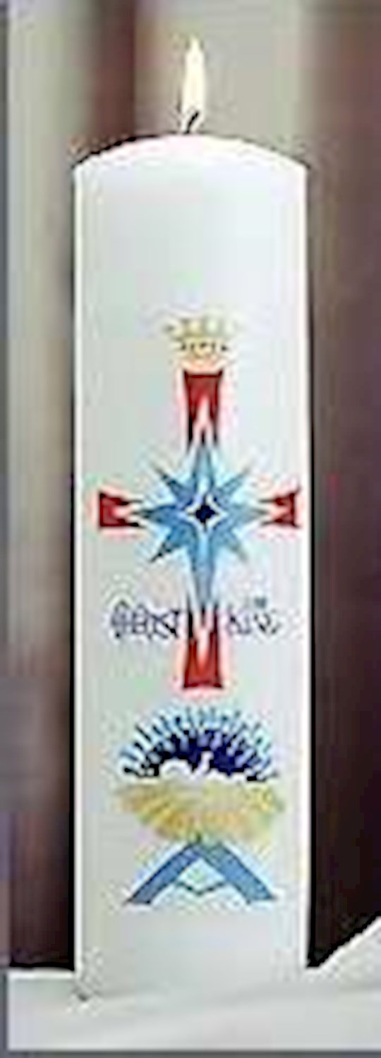 {=Candle-Christ The King Candle Pillar-White (11" x 3") (#801)}