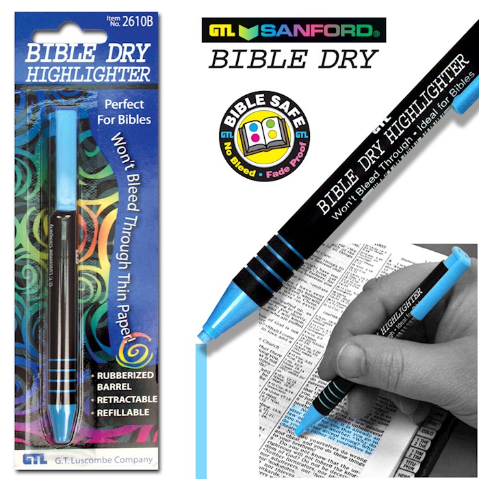 {=Highlighter-Bible Dry-Blue (Carded) (Bx/6)}