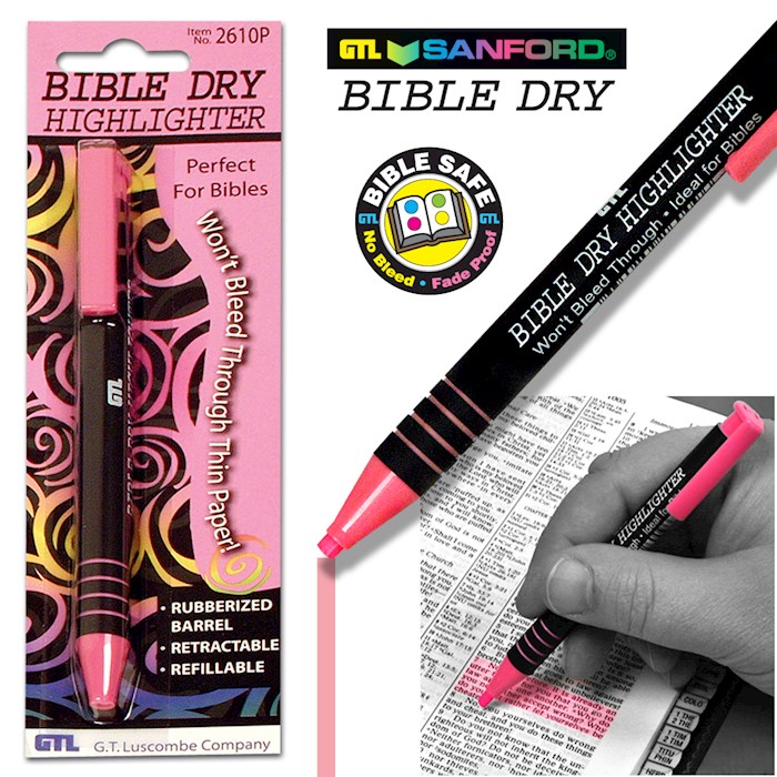 {=Highlighter-Bible Dry-Pink (Carded) (Bx/6)}