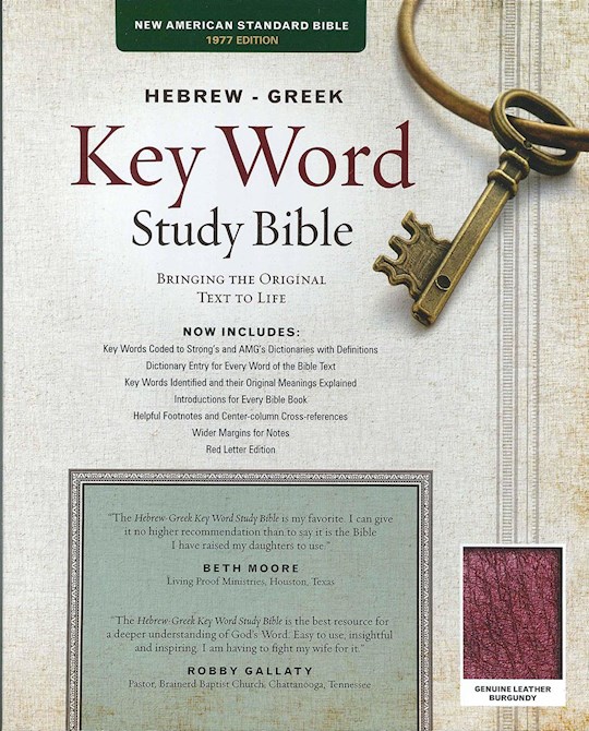 {=NASB Hebrew-Greek Key Word Study-Burgundy Genuine Leather (New)}