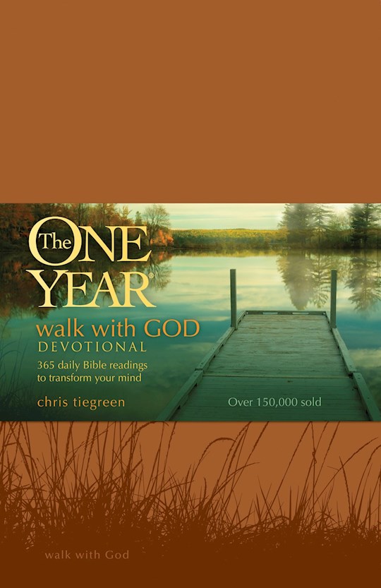{=The One Year Walk With God Devotional-Tan LeatherLike}