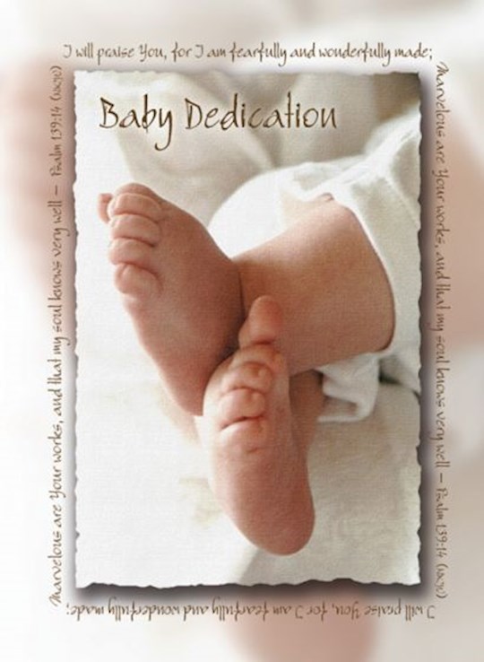 {=Certificate-Baby Dedication/Baby's Feet (Psalm 139:14) (Full Color  Premium Stock) (Pack Of 6)}