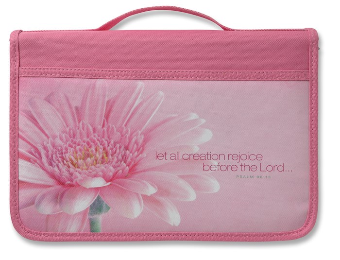 {=Bible Cover-Inspiration-Rejoice (Canvas)-Pink-Large}