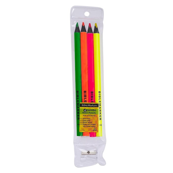 {=Highlighter Pencils-Dry Biblemarkers-Jumbo-Neon (Set Of 4)}