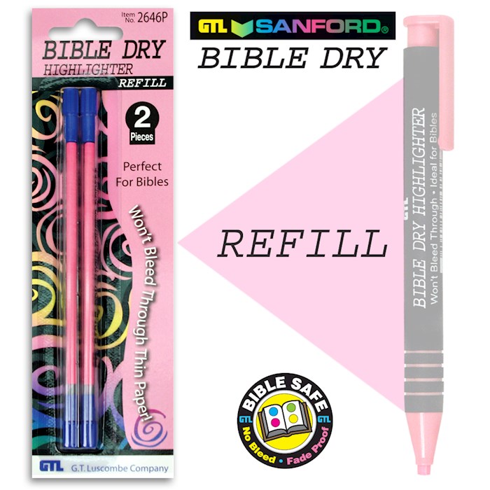 {=Highlighter-Bible Dry-Pink Refill (Pack Of 2) (Bx/6)}