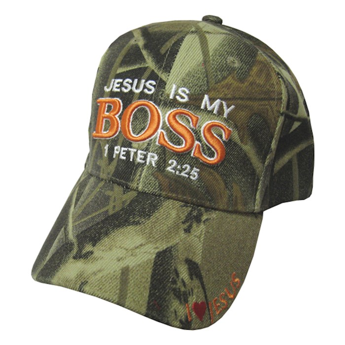 {=Cap-Jesus Is My Boss 1 Pet 2:25-Camo}