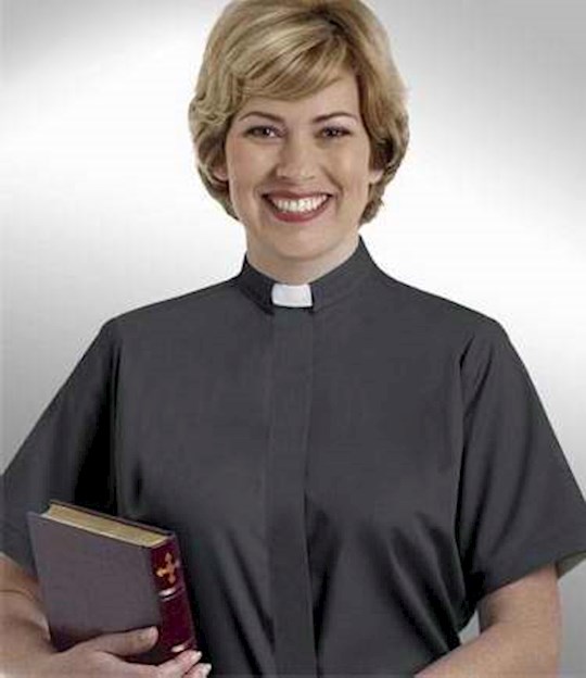 {=Clerical Shirt-Women-Short Sleeve Tab Collar-Size 22-Black}