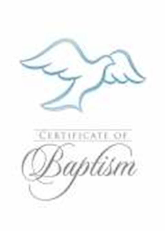 {=Certificate-Baptism-Folded w/Envelope & Blue Foil Embossing (5" x 7") (Pack Of 6)}