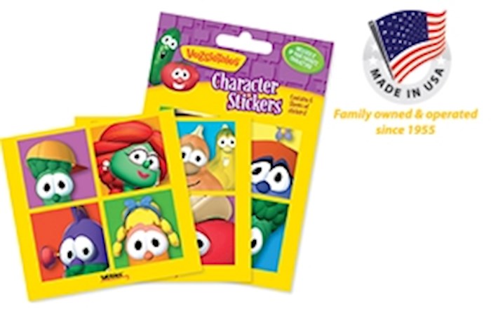 {=Sticker-Veggie Tale Characters-Assorted (Pack of 10)}