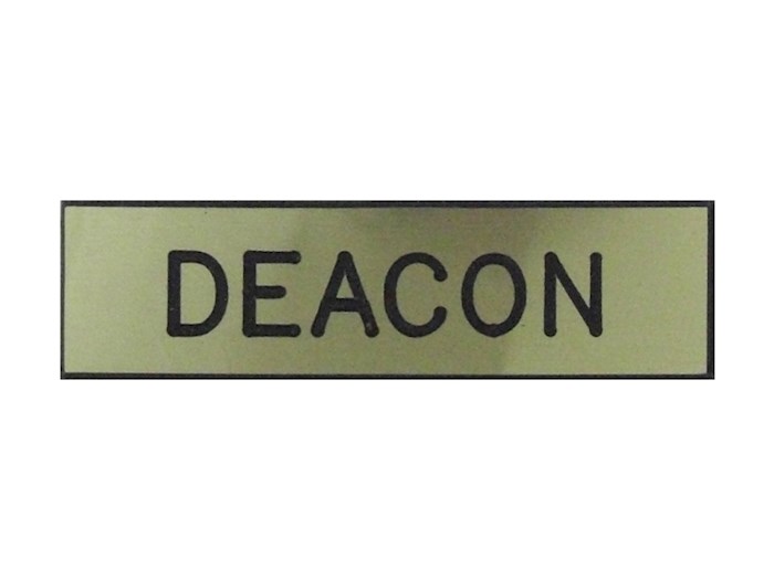 {=Badge-Deacon-Pin w/Safety Catch-Gold-Formica}