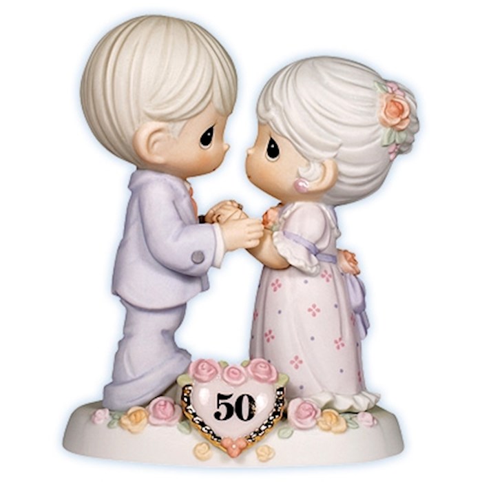{=Figurine-50th Anniversary-Couple w/Heart}