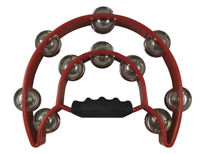 {=Instrument-Tambourine-Double Moon W/Double Cymbals-Red}