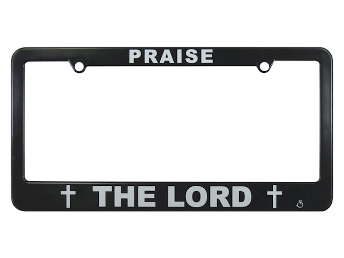 {=Auto Tag Frame-Praise The Lord-Black}