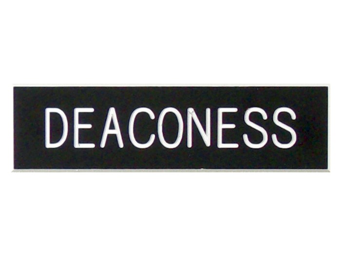 {=Badge-Deaconess-Pin Back (5/8 x 2)-Plastic}