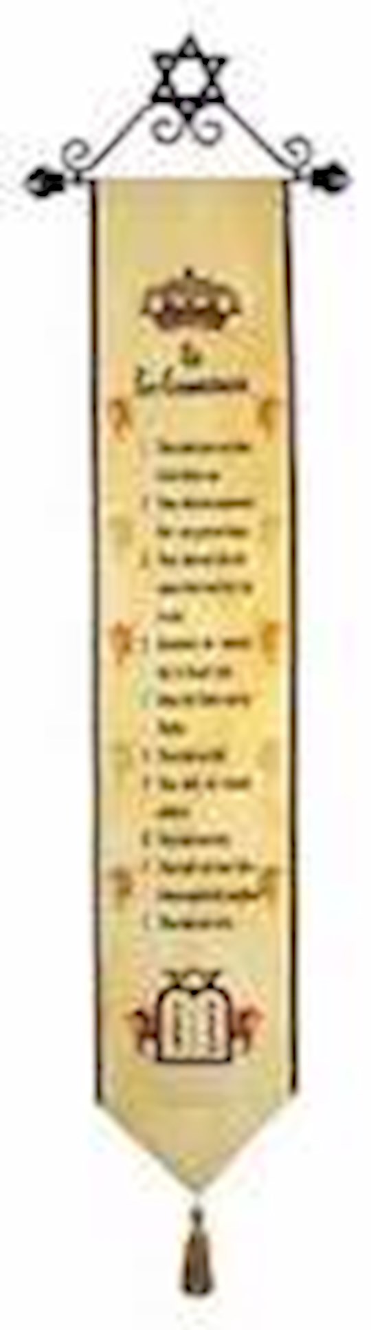 {=Banner-Ten Commandments Heritage w/12" Star Of David Hanger (36" x 7") (#32153)}