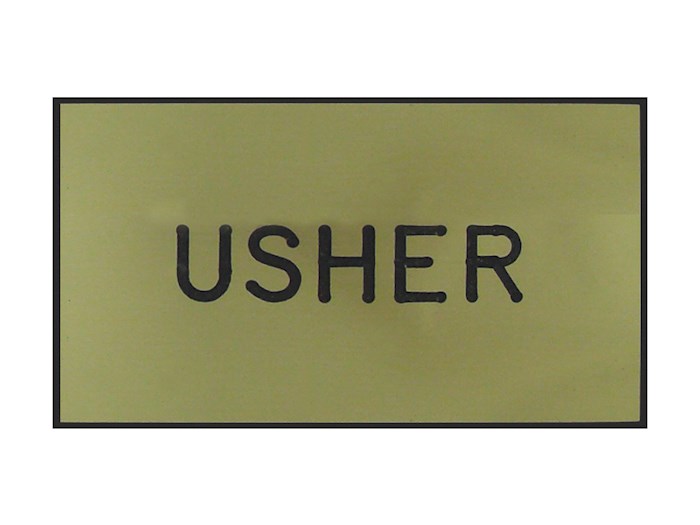 {=Badge-Usher-Magnetic-Gold/Black }