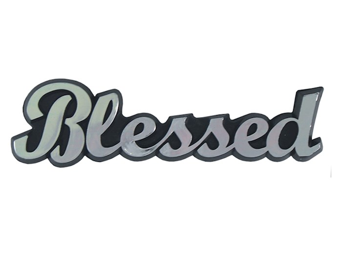 {=Auto Decal-3D Blessed (Silver) (Pack of 6)}
