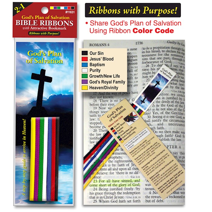 {=Bible Ribbons W/Bookmark-Plan Of Salvation }