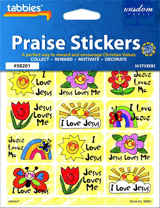 {=Praise Stickers-I Love Jesus w/Praise Chart (Pack Of 54)}