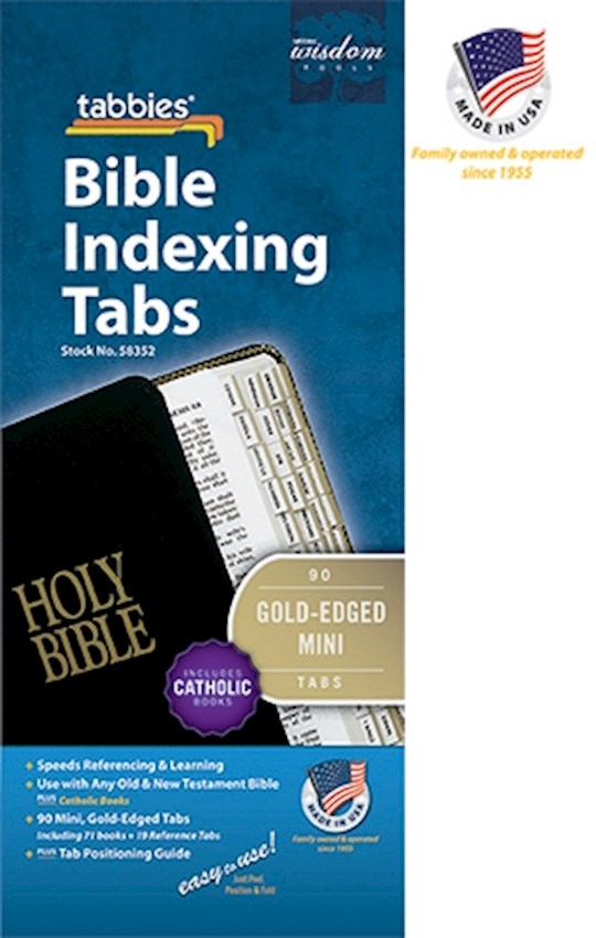 {=Bible Tab-Mini Tabs-Old & New Testament W/Catholic Books-Gold Edged}