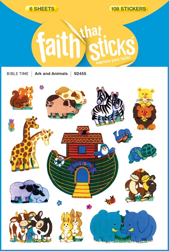 {=Sticker-Ark & Animals (6 Sheets) (Faith That Sticks)}