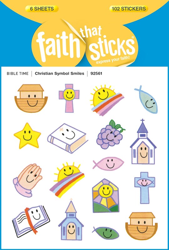 {=Sticker-Christian Symbol Smiles (6 Sheets) (Faith That Sticks)}