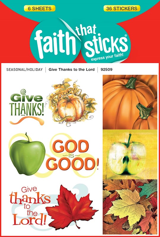 {=Sticker-Give Thanks To The Lord (6 Sheets) (Faith That Sticks)}