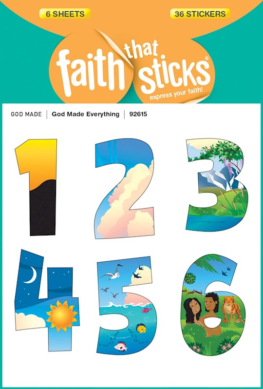 {=Sticker-God Made Everything (6 Sheets) (Faith That Sticks)}