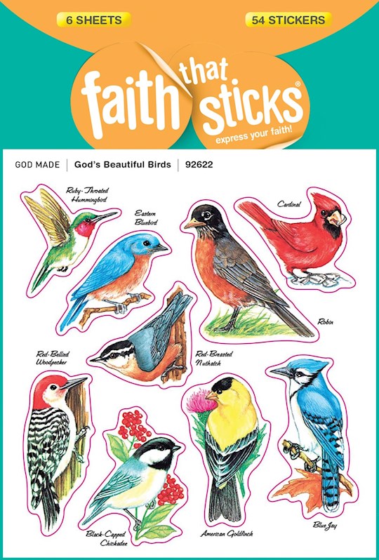 {=Sticker-God's Beautiful Birds (6 Sheets) (Faith That Sticks)}