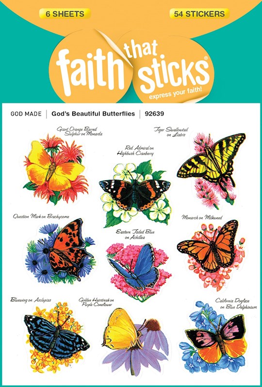 {=Sticker-God's Beautiful Butterflies (6 Sheets) (Faith That Sticks)}