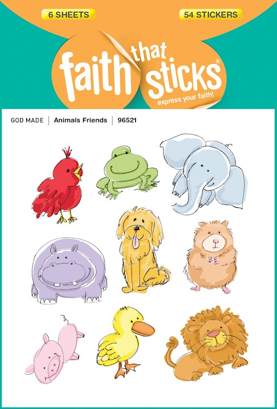 {=Sticker-Animal Friends (6 Sheets) (Faith That Sticks)}