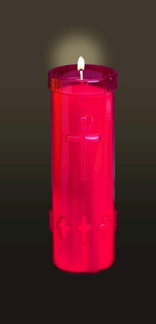 {=Candle-Devotional Lights w/15P Unbreakable Plastic-6 Day Ruby (Pack Of 24) (#793-47)}
