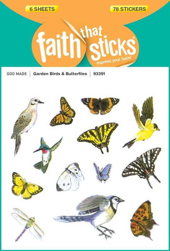 {=Sticker-Garden Birds & Butterflies (6 Sheets) (Faith That Sticks)}
